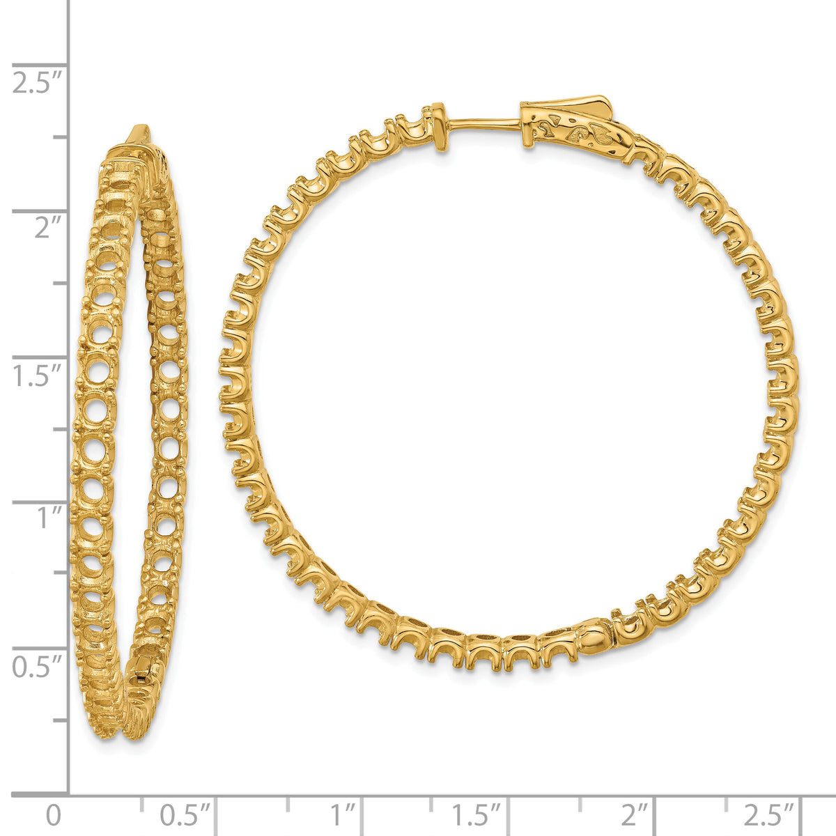 14k Round Hoop w/Safety Clasp Earring Mountings-XE2018
