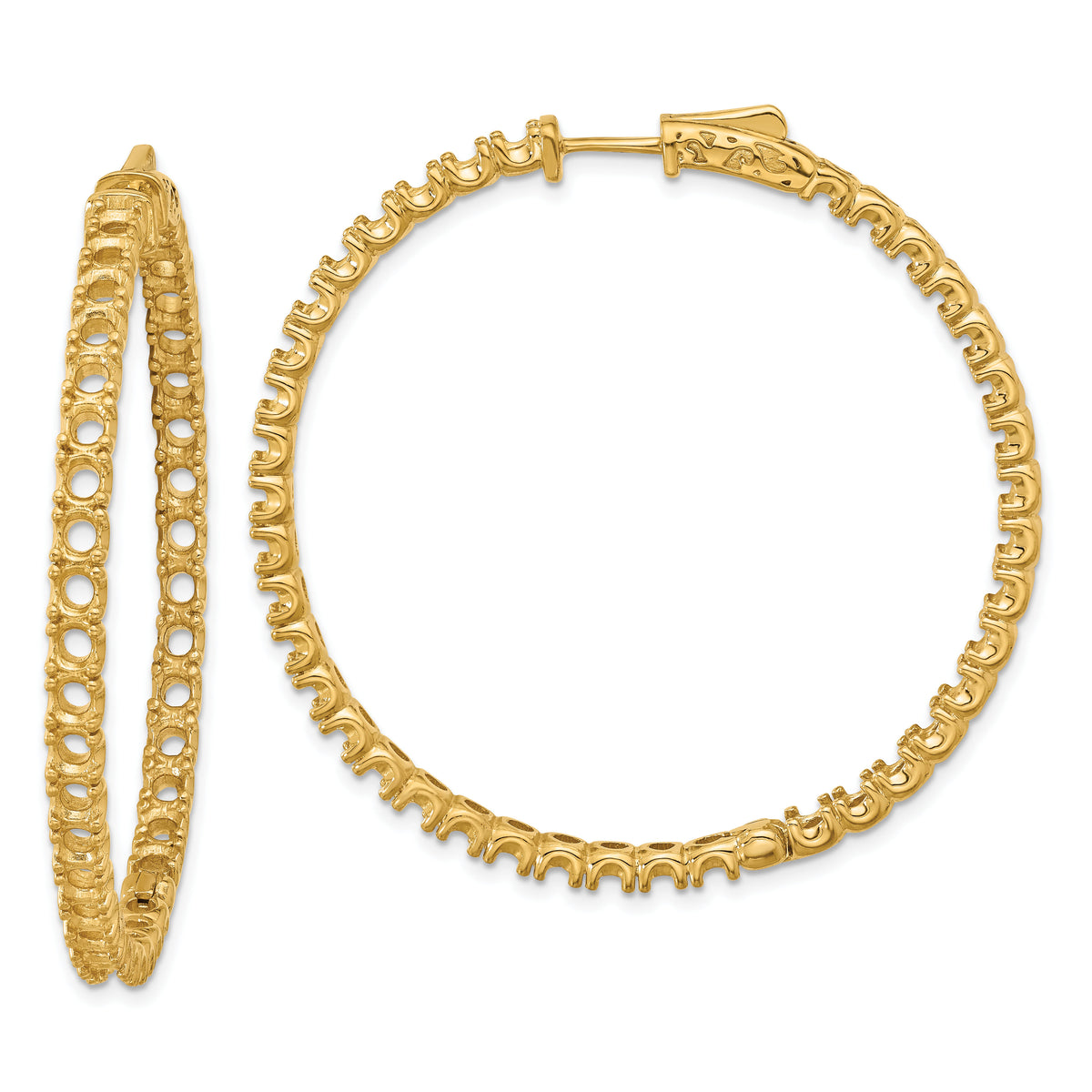 14k Round Hoop w/Safety Clasp Earring Mountings-XE2018