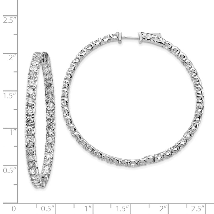 14k White Gold Round Hoop w/Safety Clasp Earring Mountings-XE2018W