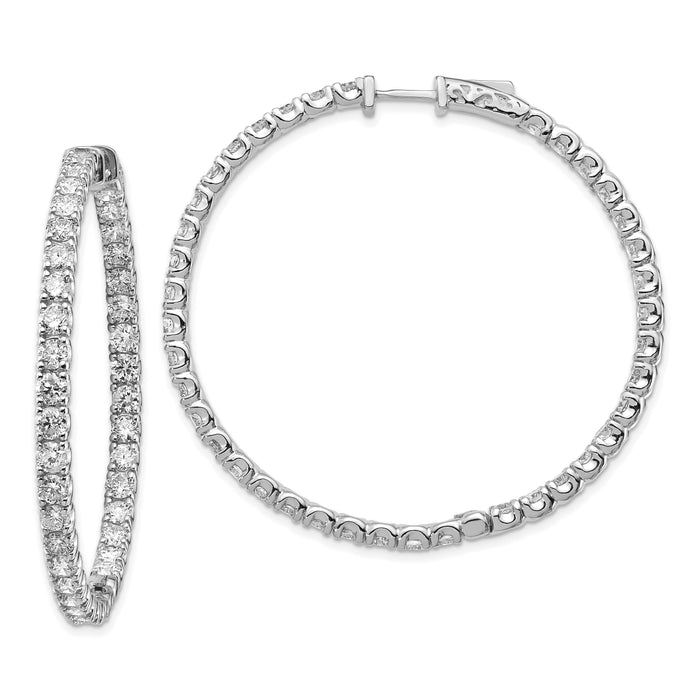 14k White Gold Round Hoop w/Safety Clasp Earring Mountings-XE2018W
