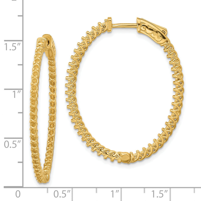 14k Oval Hoop w/Safety Clasp Earring Mountings-XE2020