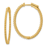 14k Oval Hoop w/Safety Clasp Earring Mountings-XE2020