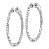 14k White Gold Oval Hoop w/Safety Clasp Earring Mountings-XE2020W