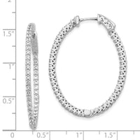 14k White Gold Oval Hoop w/Safety Clasp Earring Mountings-XE2020W
