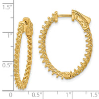 14k Oval Hoop w/Safety Clasp Earring Mountings-XE2021