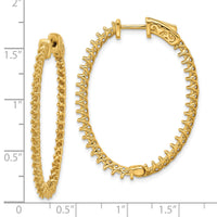 14k Oval Hoop w/Safety Clasp Earring Mountings-XE2022