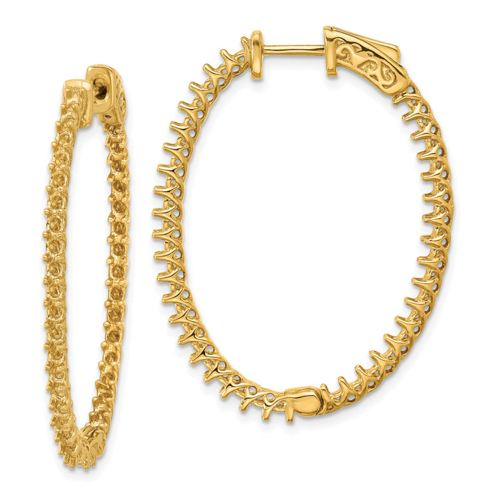14k Oval Hoop w/Safety Clasp Earring Mountings-XE2022