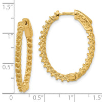 14k Oval Hoop w/Safety Clasp Earring Mountings-XE2023