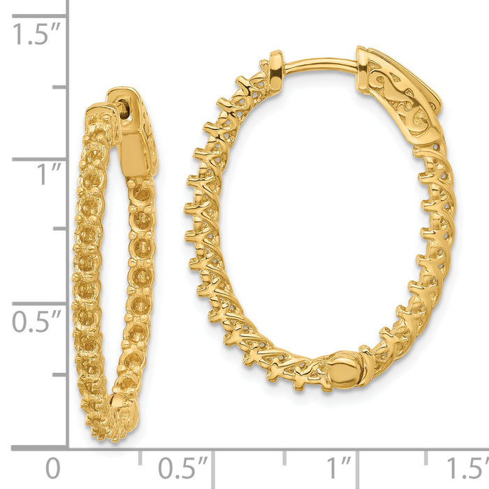 14k Oval Hoop w/Safety Clasp Earring Mountings-XE2023