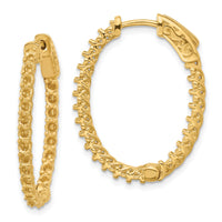 14k Oval Hoop w/Safety Clasp Earring Mountings-XE2023