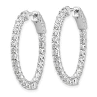 14k White Gold Oval Hoop w/Safety Clasp Earring Mountings-XE2023W