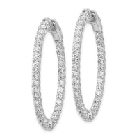 14k White Gold Oval Hoop w/Safety Clasp Earring Mountings-XE2024W