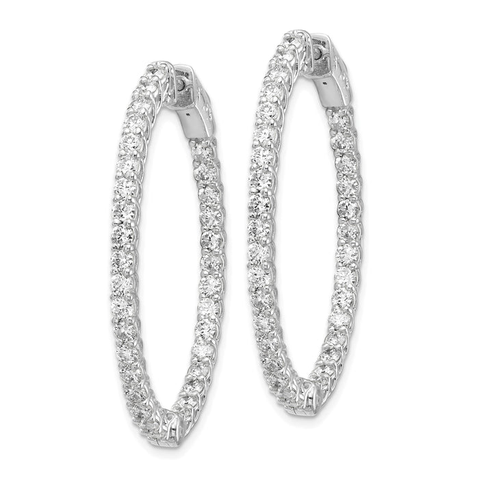 14k White Gold Oval Hoop w/Safety Clasp Earring Mountings-XE2024W