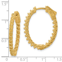 14k Oval Hoop w/Safety Clasp Earring Mountings-XE2025