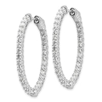 14k White Gold Oval Hoop w/Safety Clasp Earring Mountings-XE2026W