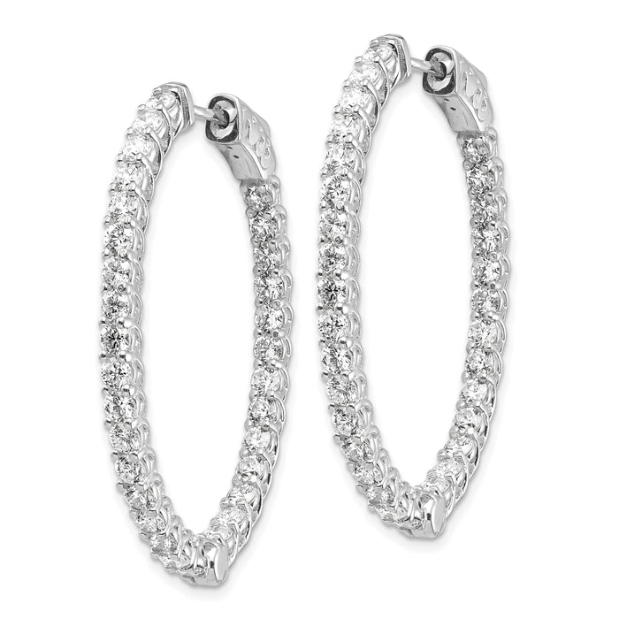 14k White Gold Oval Hoop w/Safety Clasp Earring Mountings-XE2026W