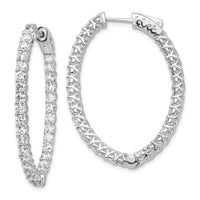 14k White Gold Oval Hoop w/Safety Clasp Earring Mountings-XE2026W