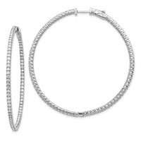 14k White Gold Round Hoop w/Safety Clasp Earring Mountings-XE2031W