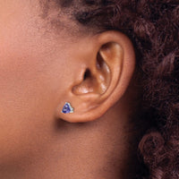 14k White Gold Trillion Tanzanite Post Earrings-XE2516TZ