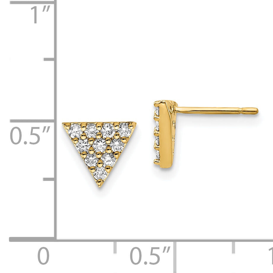 14k Diamond Triangle Earrings-XE3072A