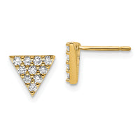 14k Diamond Triangle Earrings-XE3072A