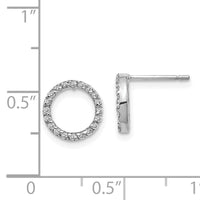 14k White Gold Diamond Open Circle Earrings-XE3073WA