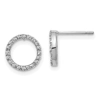 14k White Gold Diamond Open Circle Earrings-XE3073WA