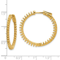 14K 2.3ct 66-2.0mm In/Out Hoop w/ Safety Clasp Earring Mountings-XE3240