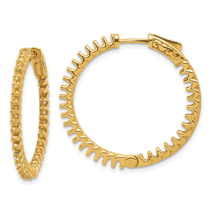 14K 2.3ct 66-2.0mm In/Out Hoop w/ Safety Clasp Earring Mountings-XE3240