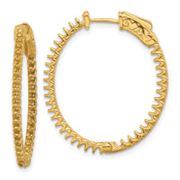 14K 1.14ct  76-1.5mm In/Out  Oval Hoop w/ Safety Clasp Earring Mountings-XE3243