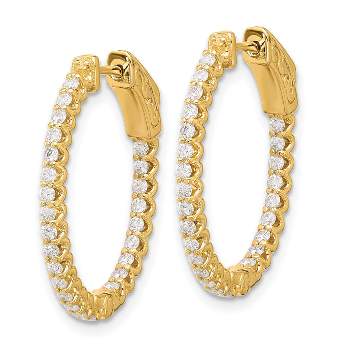 14K .78ct. 52-1.5mm In/Out Oval Hoop w/ Safety Clasp Earring Mountings-XE3244