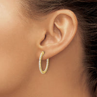 14K .78ct. 52-1.5mm In/Out Oval Hoop w/ Safety Clasp Earring Mountings-XE3244