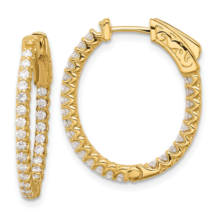 14K .78ct. 52-1.5mm In/Out Oval Hoop w/ Safety Clasp Earring Mountings-XE3244