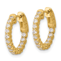 14K .56ct  28-1.75mm In/Out  Hoop w/ Safety Clasp Diamond Earrings-XE3261AA