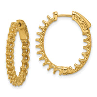 14K 2.1ct 36-2.5mm In/Out Oval Hoop w/ Safety Clasp Earring Mountings-XE3263