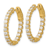 14K 2.1ct  36-2.5mm In/Out Oval Hoop w/ Safety Clasp Diamond Earrings-XE3263AA