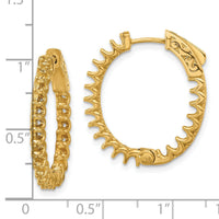 14K 2ct 40-2.3mm In/Out Oval Hoop w/ Safety Clasp Earring Mountings-XE3264