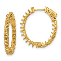 14K 2ct 40-2.3mm In/Out Oval Hoop w/ Safety Clasp Earring Mountings-XE3264
