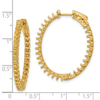 14K 2.9ct 58-2.3mm In/Out Oval Hoop w/ Safety Clasp Earring Mountings-XE3265