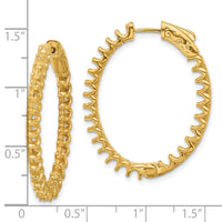 14K 3.1ct 52-2.5mm In/Out Oval Hoop w/ Safety Clasp Earring Mountings-XE3266