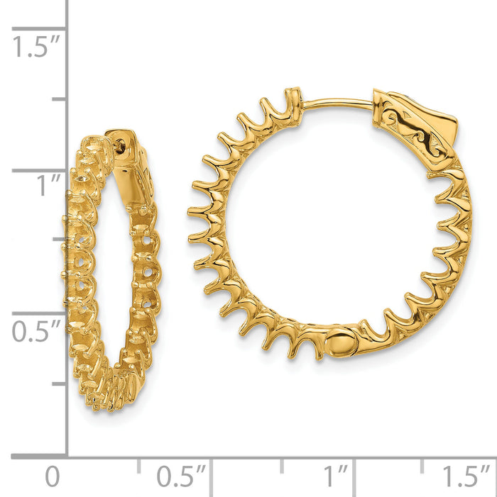 14K 2.1ct 42-2.3mm In/Out Hoop w/ Safety Clasp Earring Mountings-XE3269