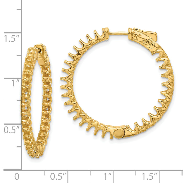 14K 2.9ct 58-2.3mm In/Out Hoop w/ Safety Clasp Earring Mountings-XE3270