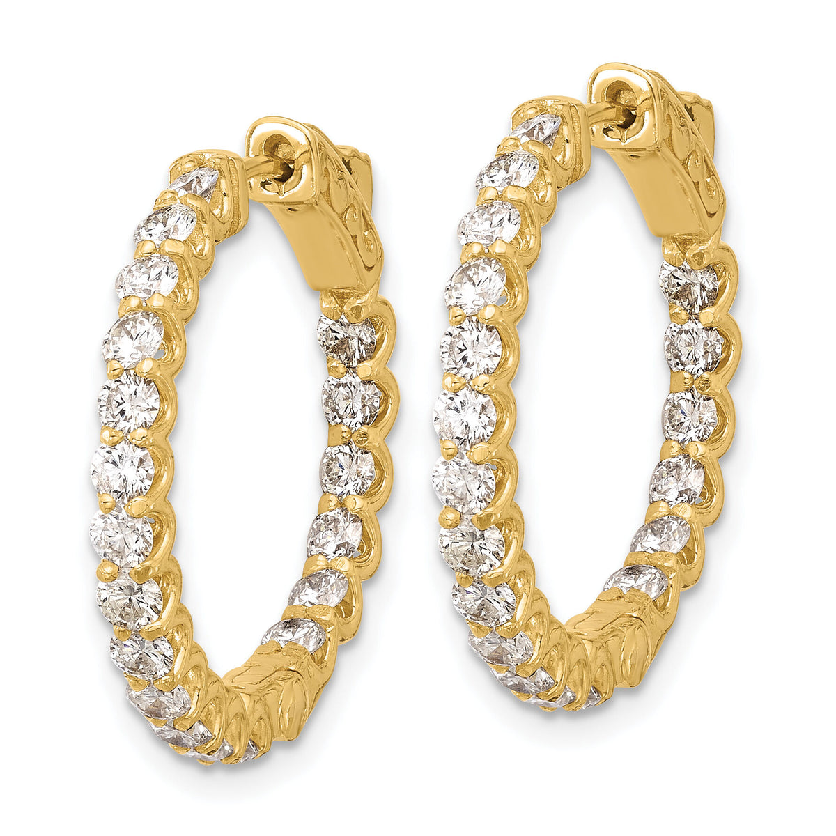 14K 1.55ct. 38-2.2mm In/Out  Hoop w/ Safety Clasp Mountings-XE3271