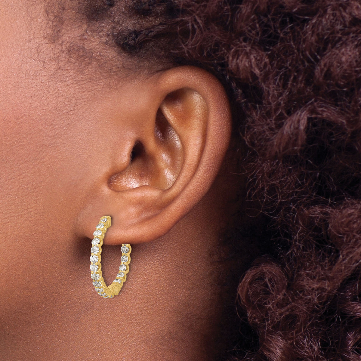 14K 1.55ct. 38-2.2mm In/Out  Hoop w/ Safety Clasp Mountings-XE3271