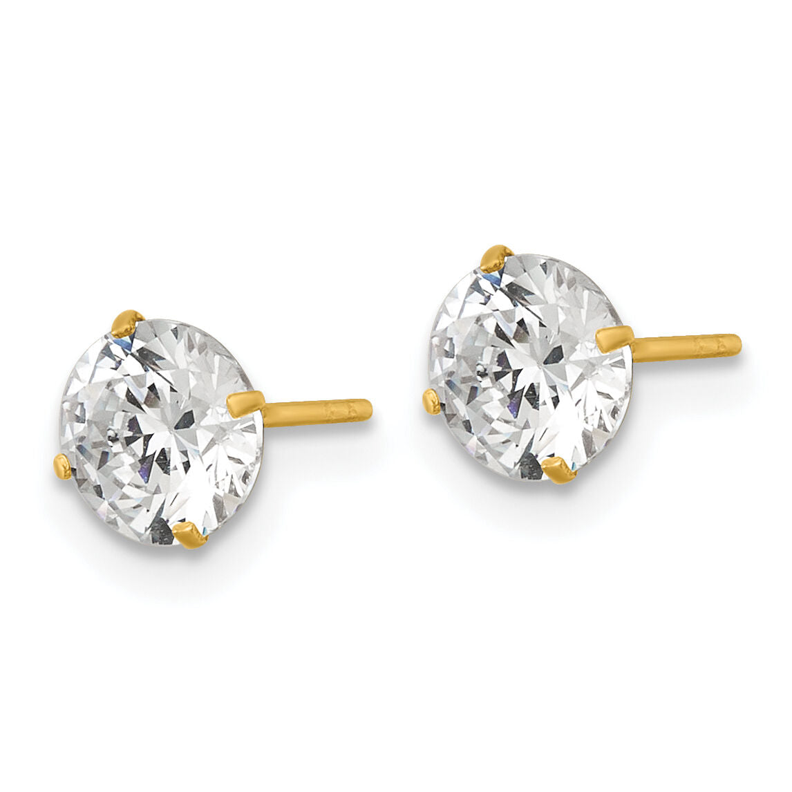 14k Polished 6mm CZ Stud Post Earrings-XE3274CZ