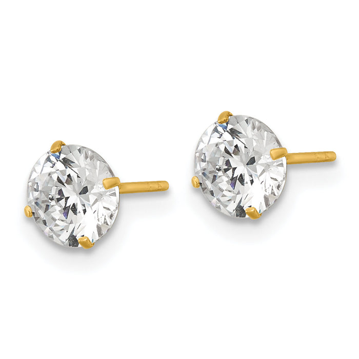 14k Polished 6mm CZ Stud Post Earrings-XE3274CZ