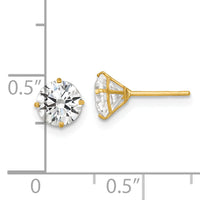 14k Polished 6mm CZ Stud Post Earrings-XE3274CZ