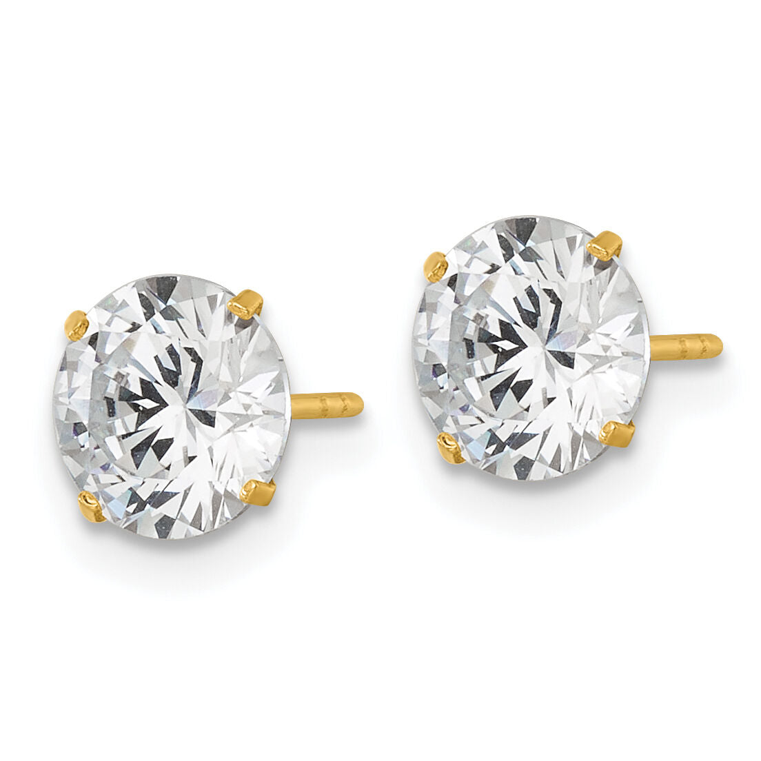 14k Polished 7mm CZ Stud Post Earrings-XE3275CZ
