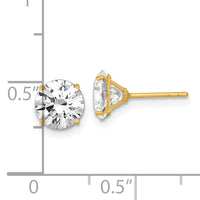 14k Polished 7mm CZ Stud Post Earrings-XE3275CZ