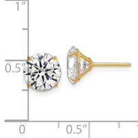 14k Polished 8mm CZ Stud Post Earrings-XE3276CZ